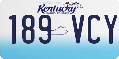KY license plate 189VCY
