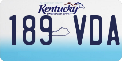 KY license plate 189VDA