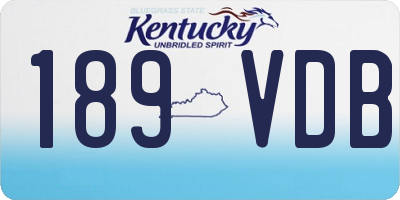 KY license plate 189VDB