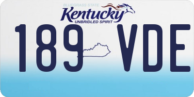 KY license plate 189VDE