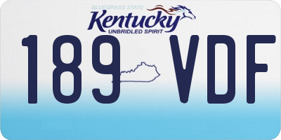 KY license plate 189VDF