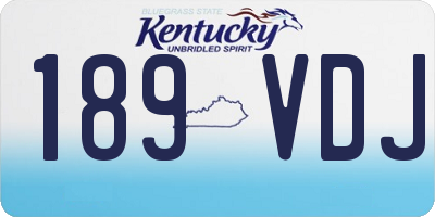 KY license plate 189VDJ