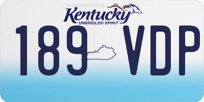 KY license plate 189VDP