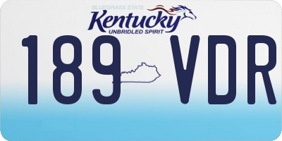 KY license plate 189VDR