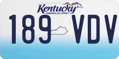 KY license plate 189VDV