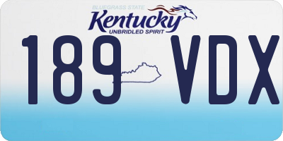 KY license plate 189VDX