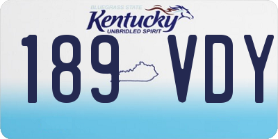 KY license plate 189VDY