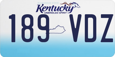 KY license plate 189VDZ