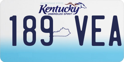 KY license plate 189VEA
