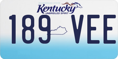 KY license plate 189VEE