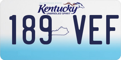 KY license plate 189VEF