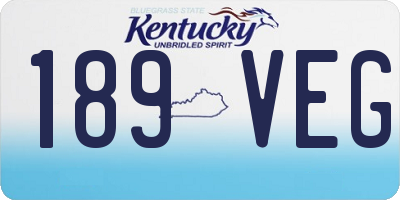 KY license plate 189VEG