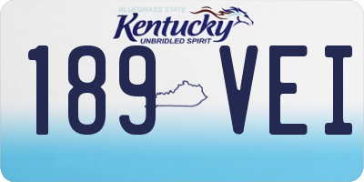 KY license plate 189VEI