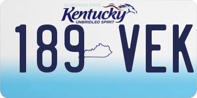 KY license plate 189VEK