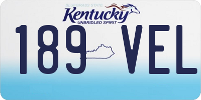 KY license plate 189VEL