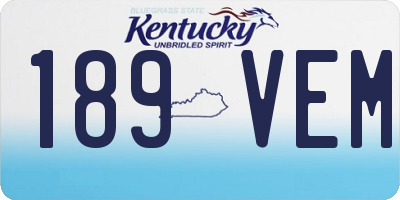 KY license plate 189VEM