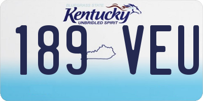 KY license plate 189VEU