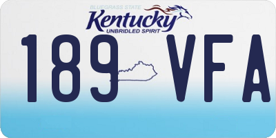 KY license plate 189VFA