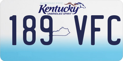 KY license plate 189VFC
