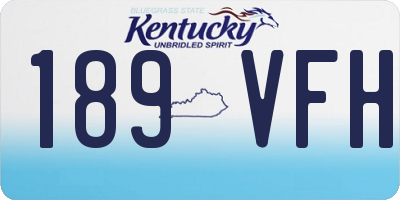 KY license plate 189VFH
