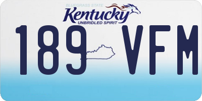 KY license plate 189VFM