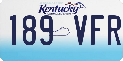 KY license plate 189VFR