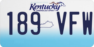 KY license plate 189VFW