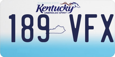 KY license plate 189VFX
