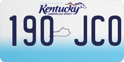 KY license plate 190JCO