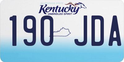 KY license plate 190JDA
