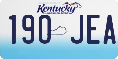 KY license plate 190JEA