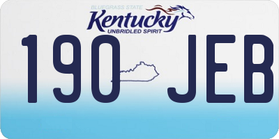 KY license plate 190JEB