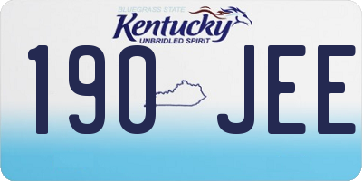 KY license plate 190JEE