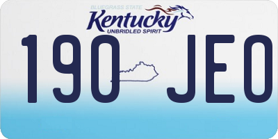 KY license plate 190JEO