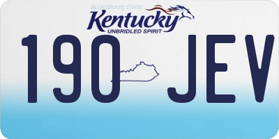 KY license plate 190JEV