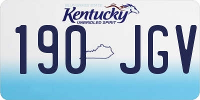 KY license plate 190JGV