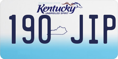 KY license plate 190JIP