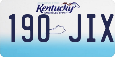KY license plate 190JIX