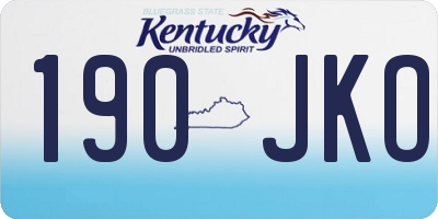 KY license plate 190JKO