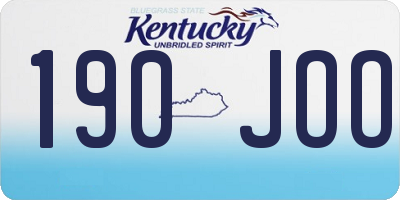 KY license plate 190JOO