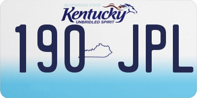 KY license plate 190JPL
