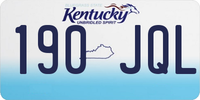 KY license plate 190JQL
