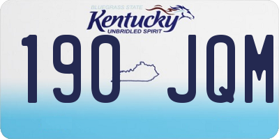KY license plate 190JQM