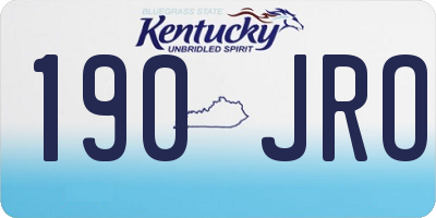 KY license plate 190JRO