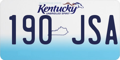 KY license plate 190JSA