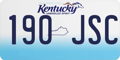 KY license plate 190JSC