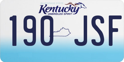 KY license plate 190JSF