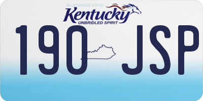 KY license plate 190JSP