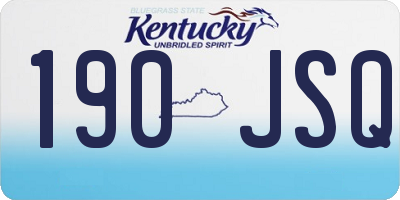 KY license plate 190JSQ