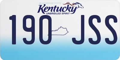KY license plate 190JSS